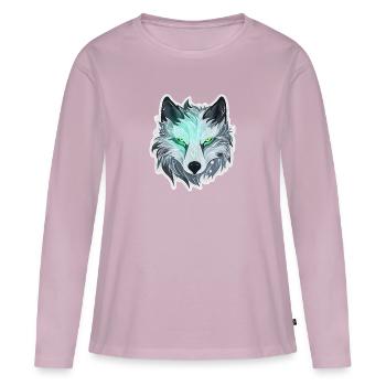 Wolf - Illustration - Frauen Premium Bio Langarmshirt - Altrosa - Vorne - Julia (174cm)