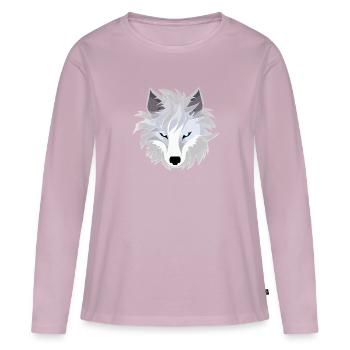 Wolf - Illustration - Frauen Premium Bio Langarmshirt - Altrosa - Vorne - Julia (174cm)