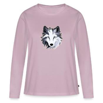 Wolf - Illustration - Frauen Premium Bio Langarmshirt - Altrosa - Vorne - Julia (174cm)