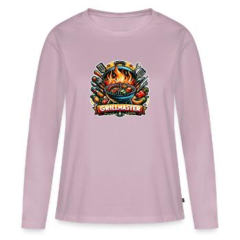 GrillMaster - Grill Illustration - Frauen Premium Bio Langarmshirt - Altrosa - Vorne - Julia (174cm)
