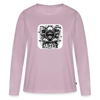 Hacker - Illustration - Women's Premium Organic Long Sleeve Shirt - dusky pink - Front - Julia (174cm)