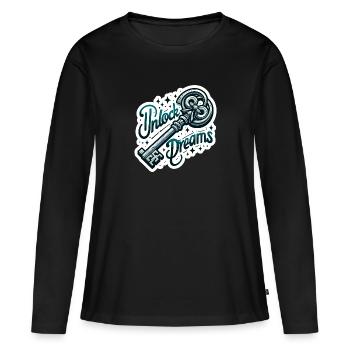Déverrouiller les rêves - Illustration clé - T-shirt manches longues Premium bio Femme - noir - Devant - Julia (174cm)