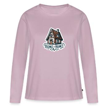 Home Sweet Home - House Illustration - Women's Premium Organic Long Sleeve Shirt - dusky pink - Front - Julia (174cm)