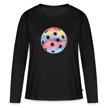 Floorball Ball Innebandy Girls Floorball - Women's Premium Organic Long Sleeve Shirt - black - Front - Julia (174cm)