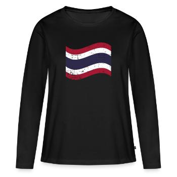 La Thaïlande - T-shirt manches longues Premium bio Femme - noir - Devant - Julia (174cm)