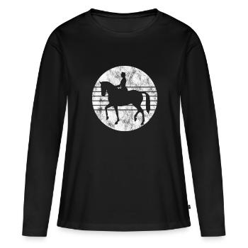 Dressage Équitation Cavaliers de dressage Équitation Équitation - T-shirt manches longues Premium bio Femme - noir - Devant - Julia (174cm)