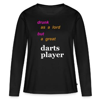fléchettes et bière - T-shirt manches longues Premium bio Femme - noir - Devant - Julia (174cm)