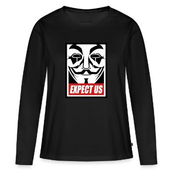 Anonyme - nous Expect - Nous sommes légion - T-shirt manches longues Premium bio Femme - noir - Devant - Julia (174cm)