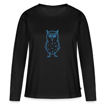 Owl max blue - Women's Premium Organic Long Sleeve Shirt - black - Front - Julia (174cm)