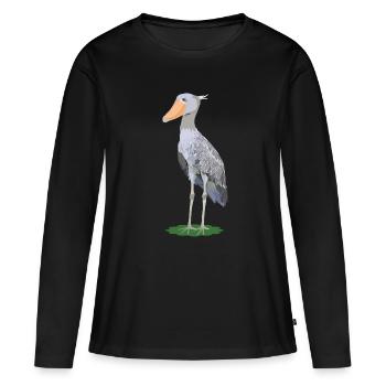 Steffen, bec de la chaussure - T-shirt manches longues Premium bio Femme - noir - Devant - Julia (174cm)