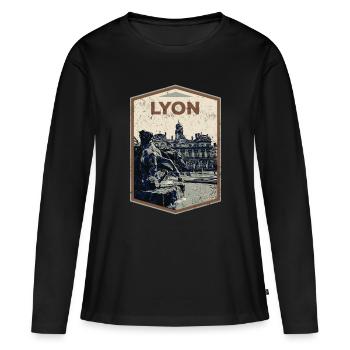 Lyon France est ma ville natale - T-shirt manches longues Premium bio Femme - noir - Devant - Julia (174cm)