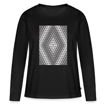 Dégradé de gris - T-shirt manches longues Premium bio Femme - noir - Devant - Julia (174cm)