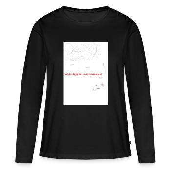 Aufgabenverwirrte Skizzen mit rotem Hinweis - Frauen Premium Bio Langarmshirt - Schwarz - Vorne - Julia (174cm)