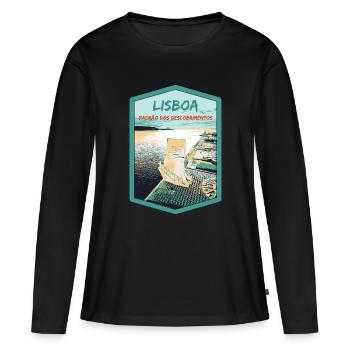 Monument aux Découvertes, Belém, Lisbonne - T-shirt manches longues Premium bio Femme - noir - Devant - Julia (174cm)