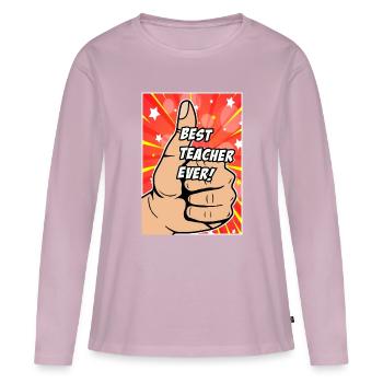 Bester Lehrer aller Zeiten - Frauen Premium Bio Langarmshirt - Altrosa - Vorne - Julia (174cm)