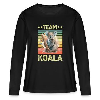 Koala Koala Ours - T-shirt manches longues Premium bio Femme - noir - Devant - Julia (174cm)