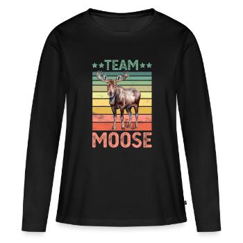 Élan - T-shirt manches longues Premium bio Femme - noir - Devant - Julia (174cm)