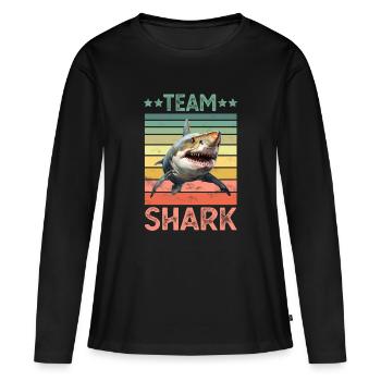 Requin Requin - T-shirt manches longues Premium bio Femme - noir - Devant - Julia (174cm)