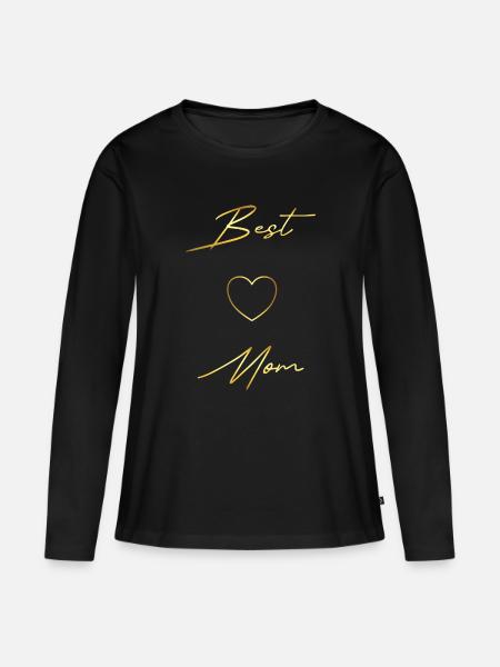 Best Mom gold Design - Frauen Premium Bio Langarmshirt - Schwarz