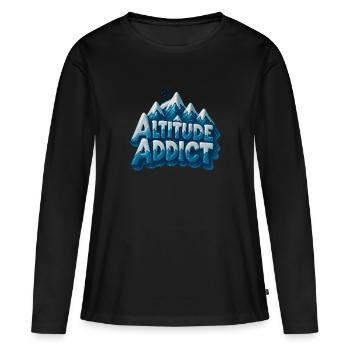 Accro de l’altitude - T-shirt manches longues Premium bio Femme - noir - Devant - Julia (174cm)