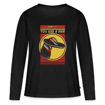 Admettez-le, vous aviez une paire de nostalgie amusante - T-shirt manches longues Premium bio Femme - noir - Devant - Julia (174cm)
