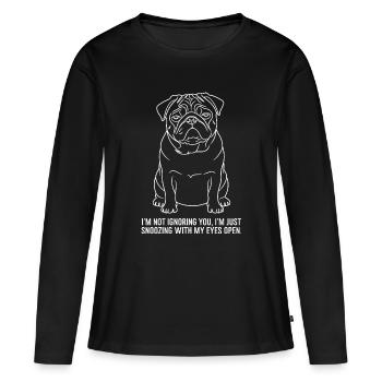 Sonoler les yeux ouverts - T-shirt manches longues Premium bio Femme - noir - Devant - Julia (174cm)