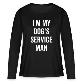 Je suis l’homme d’assistance de mon chien - T-shirt manches longues Premium bio Femme - noir - Devant - Julia (174cm)
