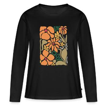 Fleurs d’oranger - Bon appétit - T-shirt manches longues Premium bio Femme - noir - Devant - Julia (174cm)