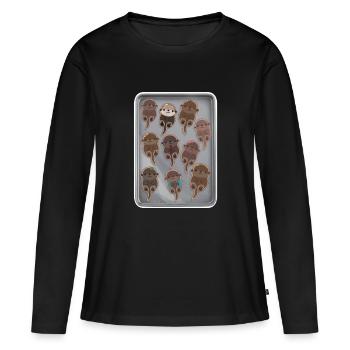 Conférences Tazz | Parade de plateaux de biscuits Otter - T-shirt manches longues Premium bio Femme - noir - Devant - Julia (174cm)