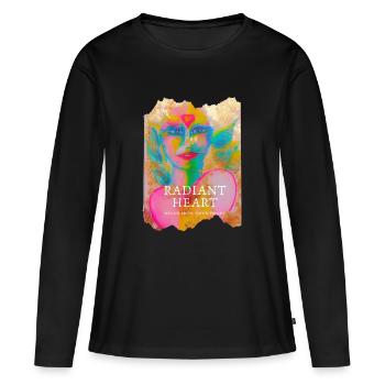 Radiant Heart - Frauen Premium Bio Langarmshirt - Schwarz - Vorne - Julia (174cm)