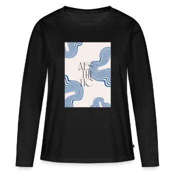 Esthétique - T-shirt manches longues Premium bio Femme - noir - Devant - Julia (174cm)