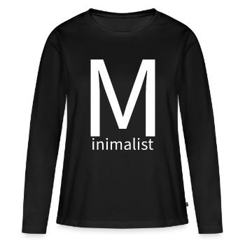 Minimlaist – radically minimal thought - Women's Premium Organic Long Sleeve Shirt - black - Front - Julia (174cm)