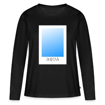 Aqua - T-shirt manches longues Premium bio Femme - noir - Devant - Julia (174cm)