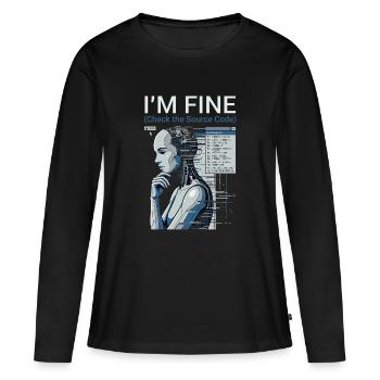 Check The Source Code - Women's Premium Organic Long Sleeve Shirt - black - Front - Julia (174cm)