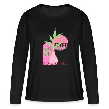 Tu es incroyable - T-shirt manches longues Premium bio Femme - noir - Devant - Julia (174cm)