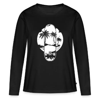 Skateboarding Grafik - Frauen Premium Bio Langarmshirt - Schwarz - Vorne - Julia (174cm)