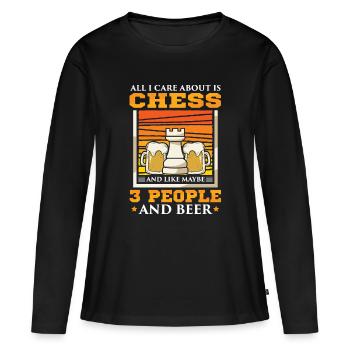 Schach Schachspieler Schachbrett - Frauen Premium Bio Langarmshirt - Schwarz - Vorne - Julia (174cm)