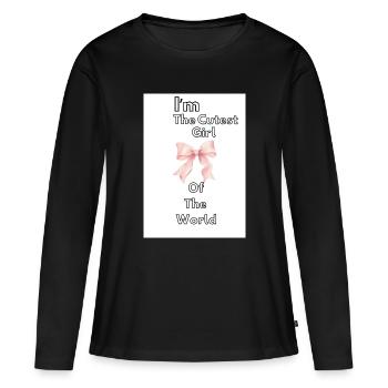 Das süßeste Mädchen der Welt - Frauen Premium Bio Langarmshirt - Schwarz - Vorne - Julia (174cm)