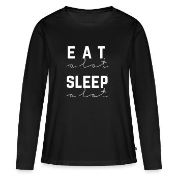 dormir beaucoup - T-shirt manches longues Premium bio Femme - noir - Devant - Julia (174cm)