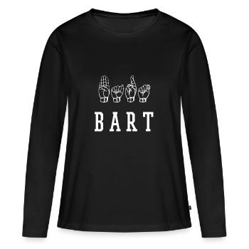 Bart - Frauen Premium Bio Langarmshirt - Schwarz - Vorne - Julia (174cm)