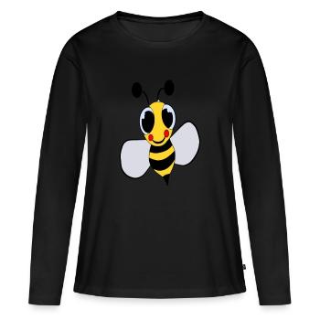 Flotte géante - T-shirt manches longues Premium bio Femme - noir - Devant - Julia (174cm)