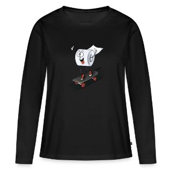 Crazy Klorolle en patinant - T-shirt manches longues Premium bio Femme - noir - Devant - Julia (174cm)