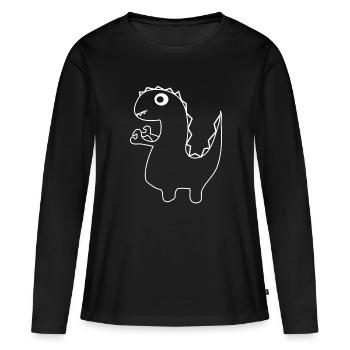 Bébé dinosaure avec des tentacules - T-shirt manches longues Premium bio Femme - noir - Devant - Julia (174cm)