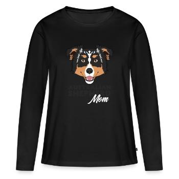 Australian Shepard Mom - Frauen Premium Bio Langarmshirt - Schwarz - Vorne - Julia (174cm)