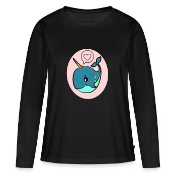 Les baleines sont excellentes - les baleines - T-shirt manches longues Premium bio Femme - noir - Devant - Julia (174cm)