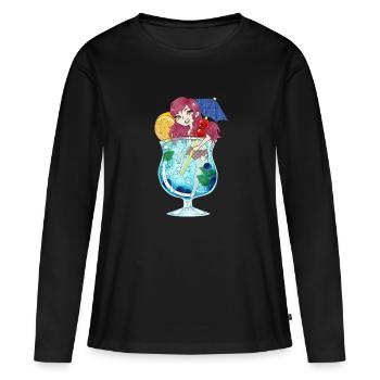Blue Lagoon Cocktail - T-shirt manches longues Premium bio Femme - noir - Devant - Julia (174cm)