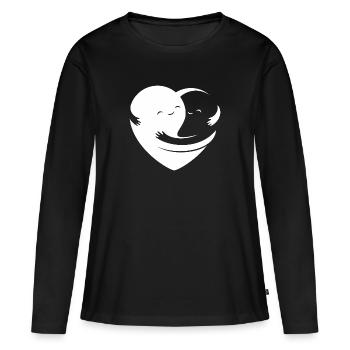 amour - amour - T-shirt manches longues Premium bio Femme - noir - Devant - Julia (174cm)