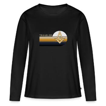Francs-maçons Franc-maçonnerie Compass Tshirt - T-shirt manches longues Premium bio Femme - noir - Devant - Julia (174cm)