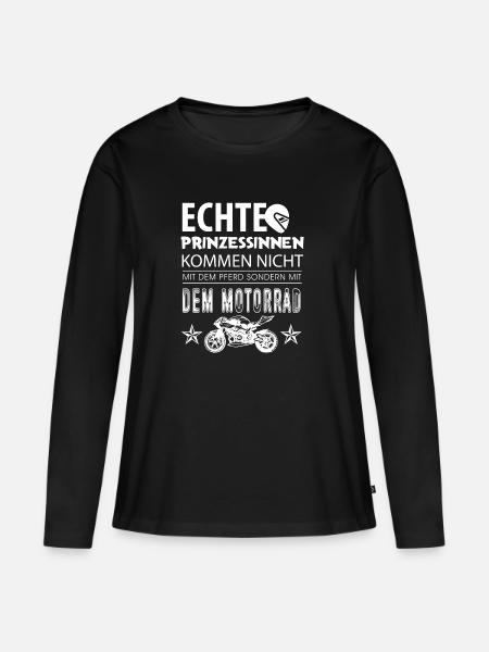 Biker Frauen Motorrad Prinzessin Geschenk - Frauen Premium Bio Langarmshirt - Schwarz