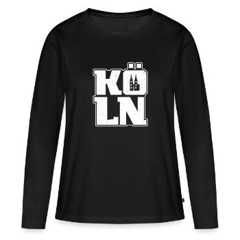 Carnaval de Cologne Souvenir Graphique Carnaval de Cologne - T-shirt manches longues Premium bio Femme - noir - Devant - Julia (174cm)